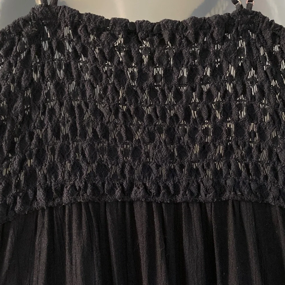 Free People One- Adella Slip Black Size Small EUC